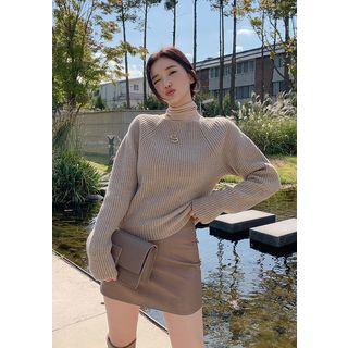 Cutaway-back Ribbed Sweater