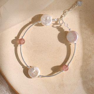 925 Sterling Silver Irregular Freshwater Pearl Bead Bracelet