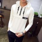 Long-sleeve Hooded Zip-detail Pullover