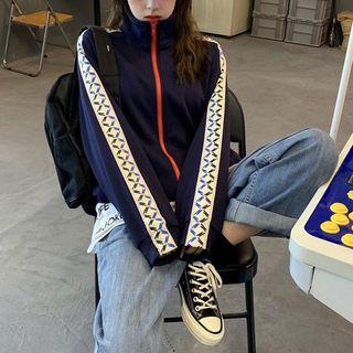 Paneled Zip Jacket Sapphire Blue - One Size