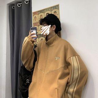 Couple-matching Embroidered Zip Jacket
