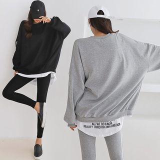 Letter Layered Longline Sweatshirt