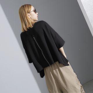 Zipper-back Loose-fit Top