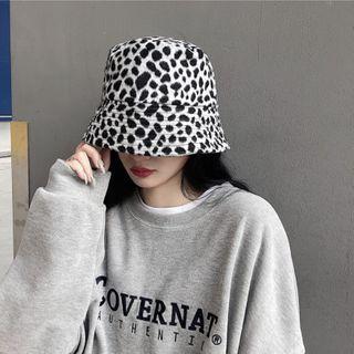 Leopard Print Bucket Hat Black & White - One Size