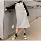Half-zip Two Tone Pullover Dress Gray - One Size
