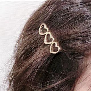 Heart Hair Clip Heart - Gold - One Size