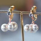 Wedding Faux Pearl Alloy Earring 1 Pair - Clip On Earrings - White - One Size