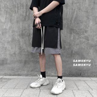 Contrast Layered Shorts