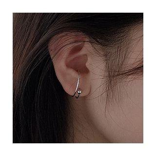 925 Sterling Silver Open Hoop Earring 1 Pairs - 925 Silver - Silver - One Size
