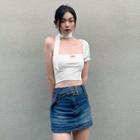 Single Short-sleeve Crop Top