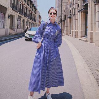 Striped Shirt Maxi Skirt