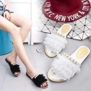 Lace Slide Sandals