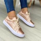Lace Up Metallic Sneakers