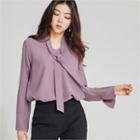 Tie-neck Wide-cuff Top