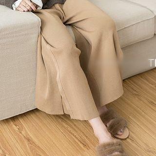 Slit Wide-leg Knit Pants