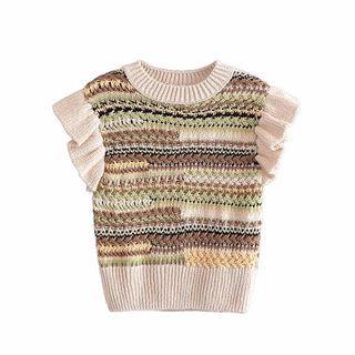 Striped Ruffle Sweater Vest