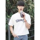 Slowly Lettering Cotton T-shirt