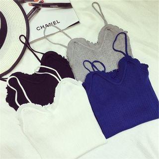 Ruffle Trim Knit Camisole Top