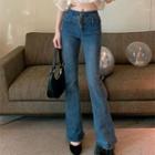 Low Waist Belted Bootcut Jeans