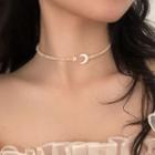 Moon Faux Crystal Choker White - One Size