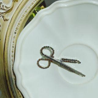 Rhinestone Hair Pin / Set (various Designs) Scissors-shaped - Silver - One Size