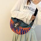 Color Block Elf Print Crossbody Bag