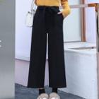 Cropped Bow Accent Wide-leg Pants
