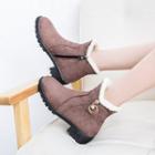 Block Heel Ankle Snow Boots