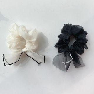 Piped Mesh Scrunchy Hair Tie