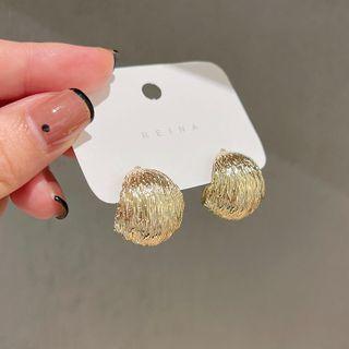Alloy Open Hoop Earring 1 Pair - S925 Silver Stud - Gold - One Size