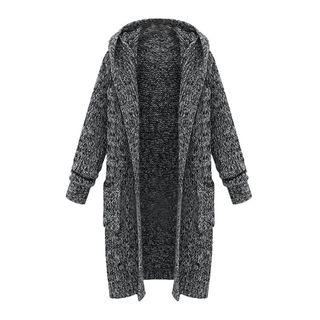 Hooded Knit Coat Gray - One Size