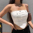 Contrast Stitching Cropped Tube Top