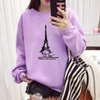 Eiffel Tower Print Sweatshirt