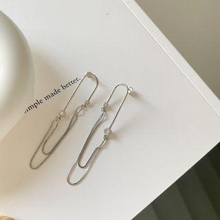 Sterling Silver Cz Fringed Earring E384 - 1 Pair - Silver - One Size