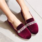 Velvet Rhinestone Loafers