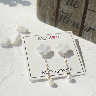 Faux Pearl Cloud Dangle Earring