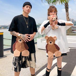 Couple Matching Bear Detail Short-sleeve T-shirt