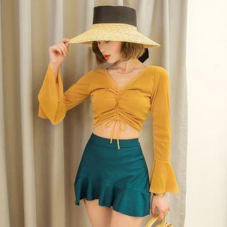 Set: Drawstring Swim Top + Swim Skirt + Swim Bottom