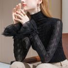 Bell-sleeve Lace Long-sleeve Top