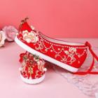 Faux Pearl Flower Embroidered Hidden-wedge Hanfu Shoes
