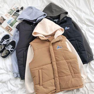 Long-sleeve Mock Two-piece Padded Jacket