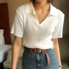 Plain Ribbed Polo Shirt