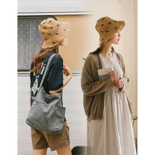 Patterned Sun Hat Beige - One Size