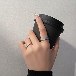 Set Of 2: Couple Matching Stainless Steel Ring (various Designs) 1 Pair - Matte - Silver - One Size