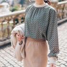Patterned Blouse Green - One Size