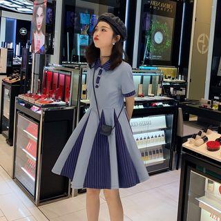Short-sleeve Polo Mini Pleated Dress