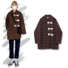 Plaid Duffle Coat Brown - One Size