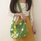 Dotted Canvas Crossbody Bag Dots - Green - One Size