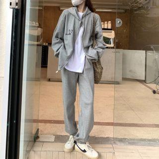 Zip-up Hoodie / Plain Sweatpants