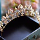 Set: Beaded Tiara + Clip-on Earring